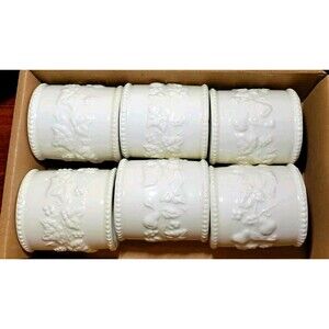 Martha Stewart Ceramic Napkin Rings Festive Grapes Set Of Six